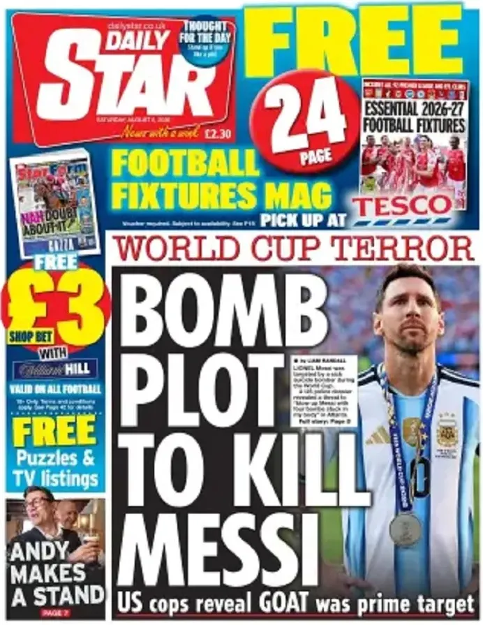 La portada del Daily Star.