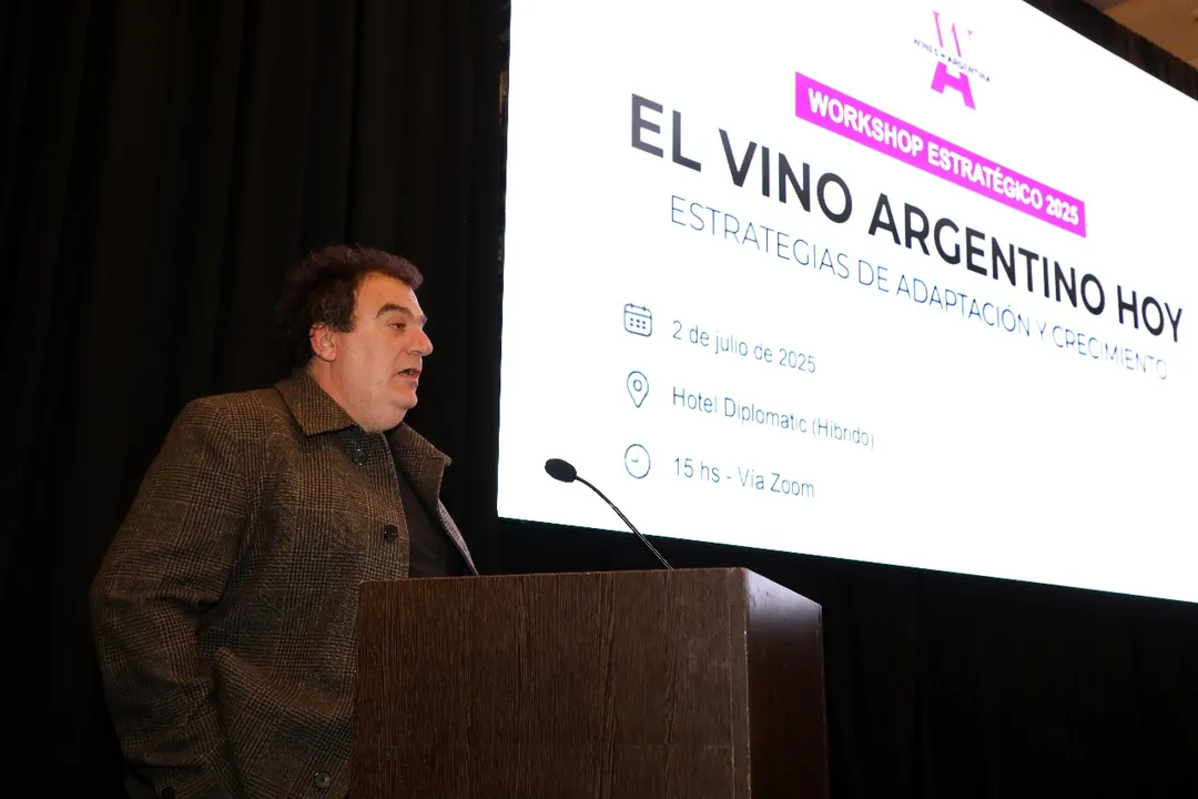 Alejandro Vigil en las actividades para promocionar el vino argentino. Gentileza