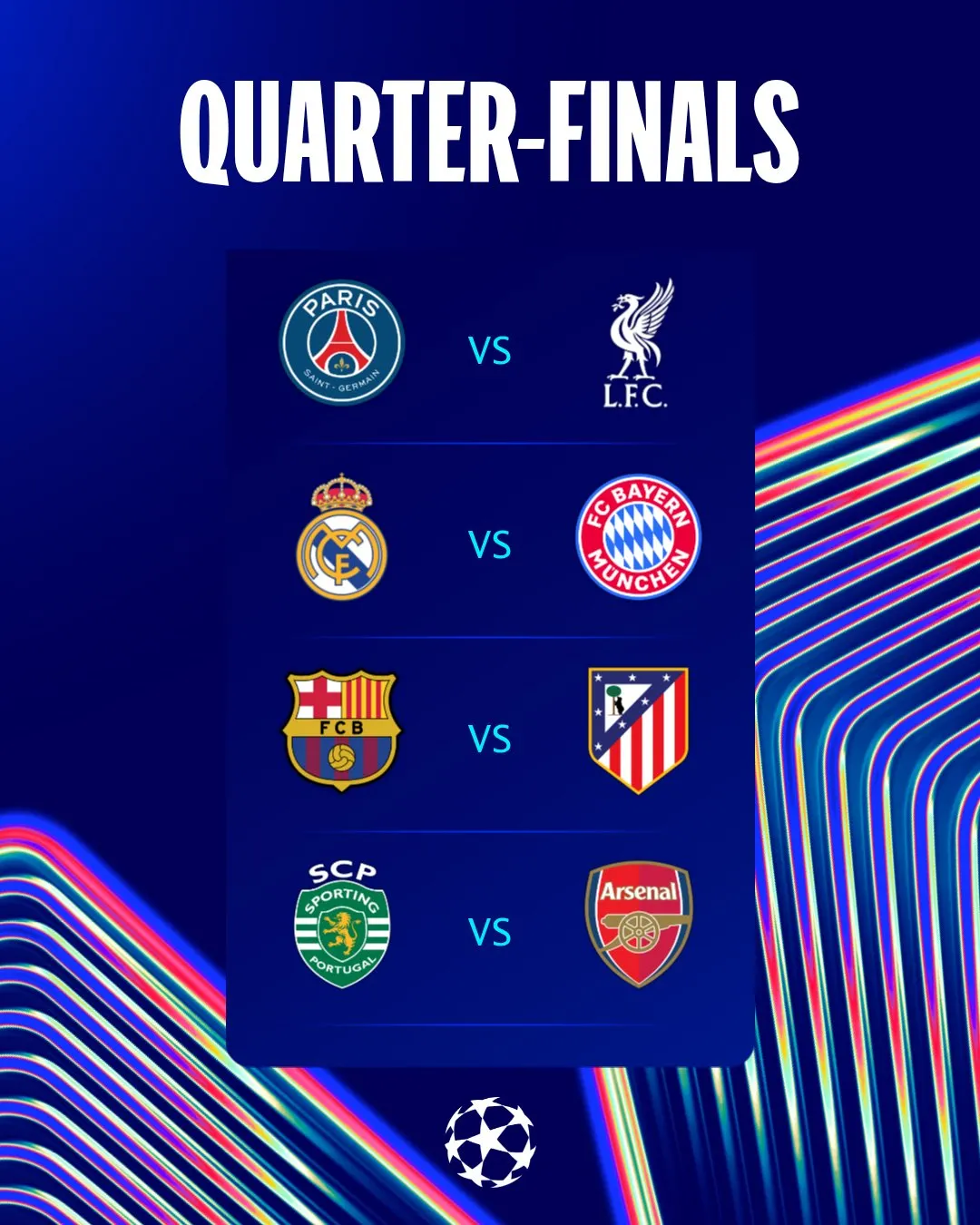 El cuadro de cuartos de final.