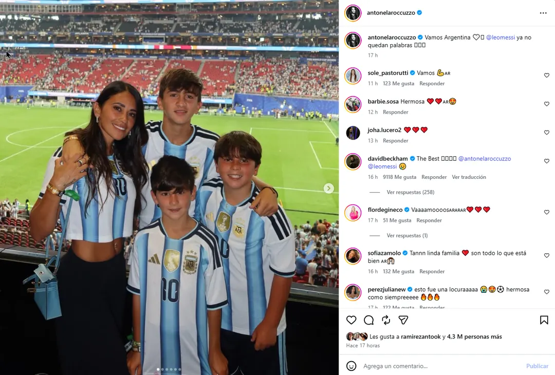 El posteo con las emotivas palabras de Anto Roccuzzo a Messi.
