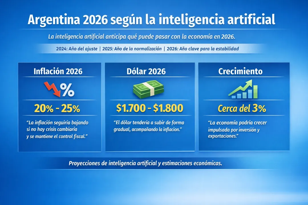 La inteligencia artificial proyecta menos inflación, un dólar en suba gradual y crecimiento moderado en 2026.
