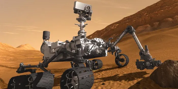El explorador Curiosity en Marte, a 570 millones de kilómetros de la Tierra. Foto NASA