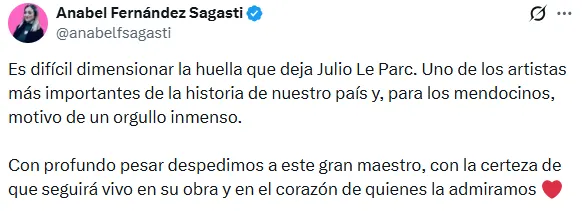 El mensaje de Anabel Fernández Sagasti.