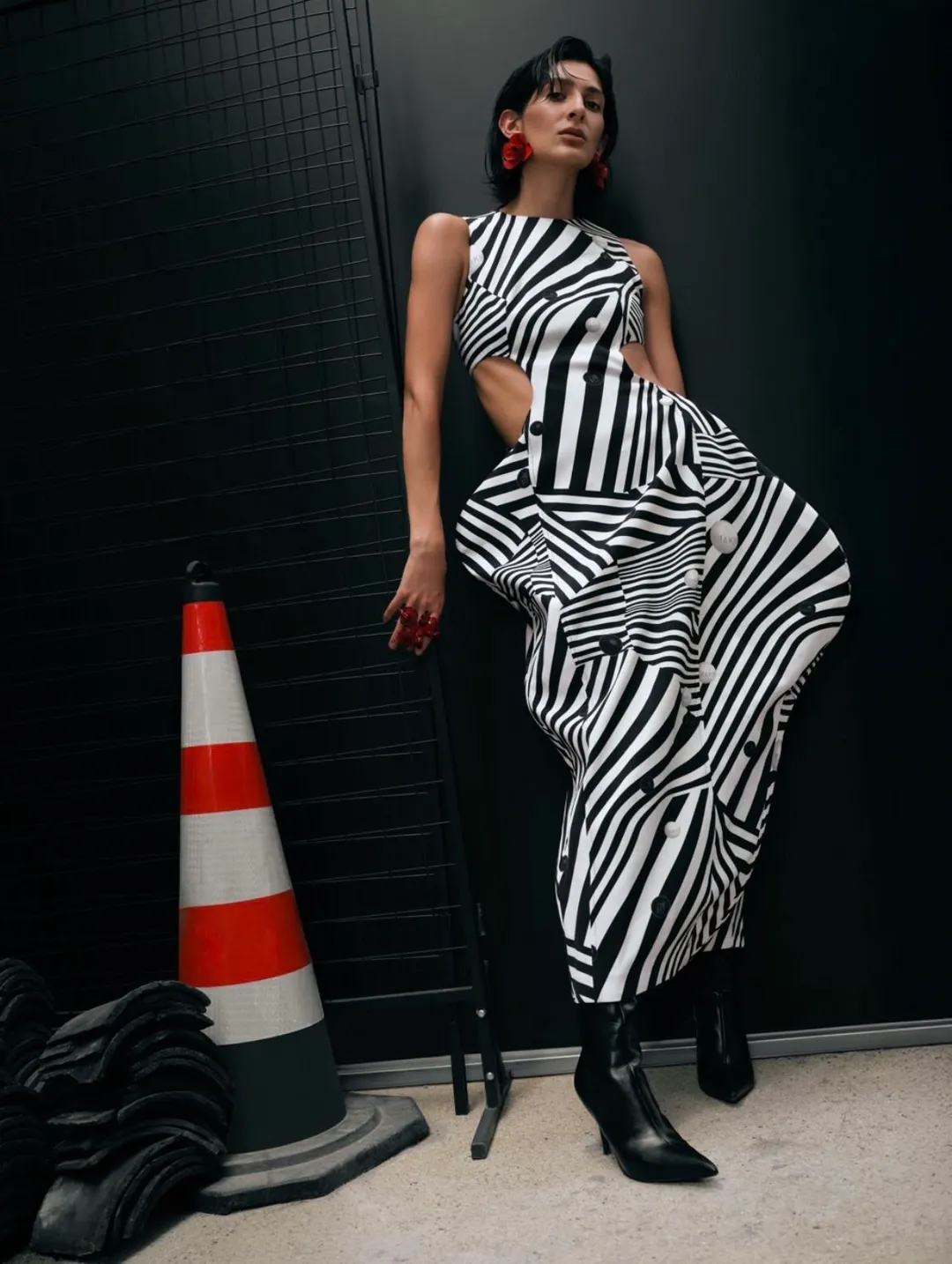 La modelo mendocina Nazaret Lucero durante una producción de moda de proyección internacional.