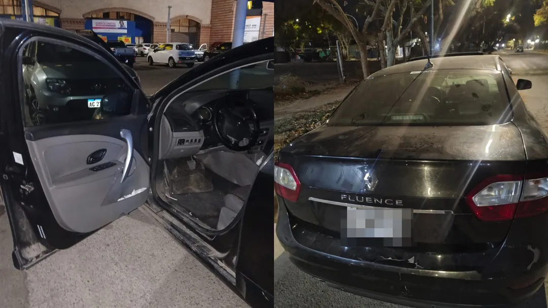 El Renault Fluent en el que se movilizaba la pareja. 