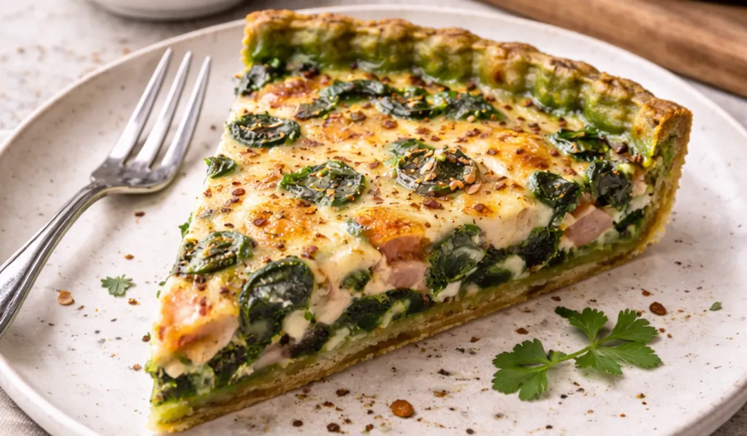 Tapa de tarta de espinaca casera fácil