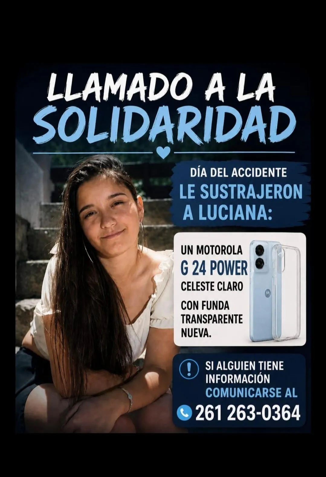 La familia de Luciana Baez lanzó una cadena para encontrar el teléfono de la joven