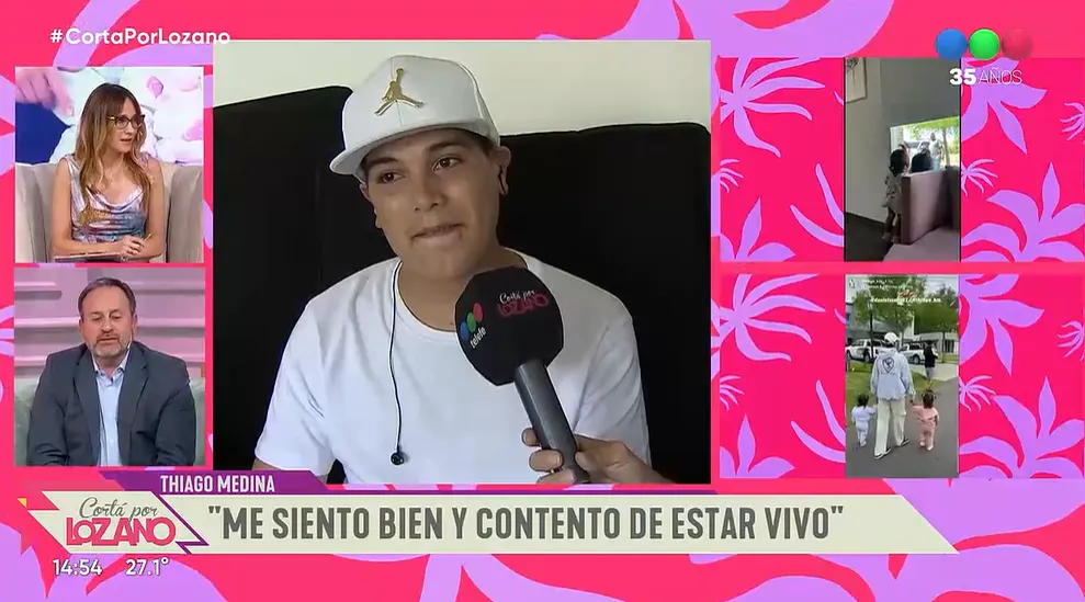 Thiago Medina habló tras el accidente que lo tuvo al borde de la muerte. Foto: captura de video/ Telefe. 