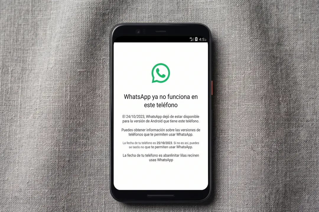 Los requisitos técnicos de WhatsApp demandan versiones modernas de software para operar.