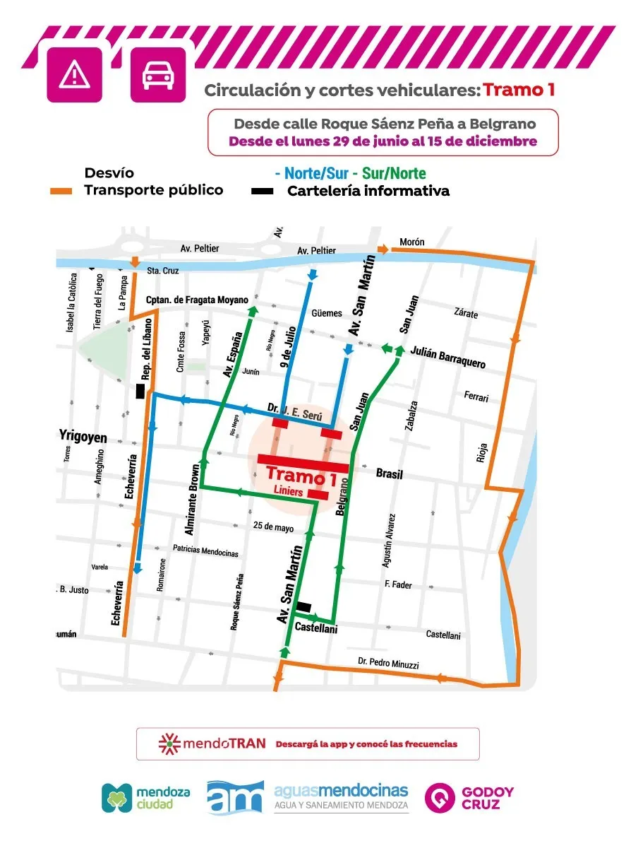 La primera etapa de la obra se extenderá por cinco meses y afectará uno de los principales ingresos entre Capital y Godoy Cruz.