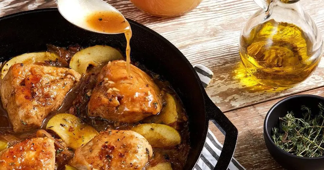 El paso a paso más facil para preparar un rico pollo a la sidra.