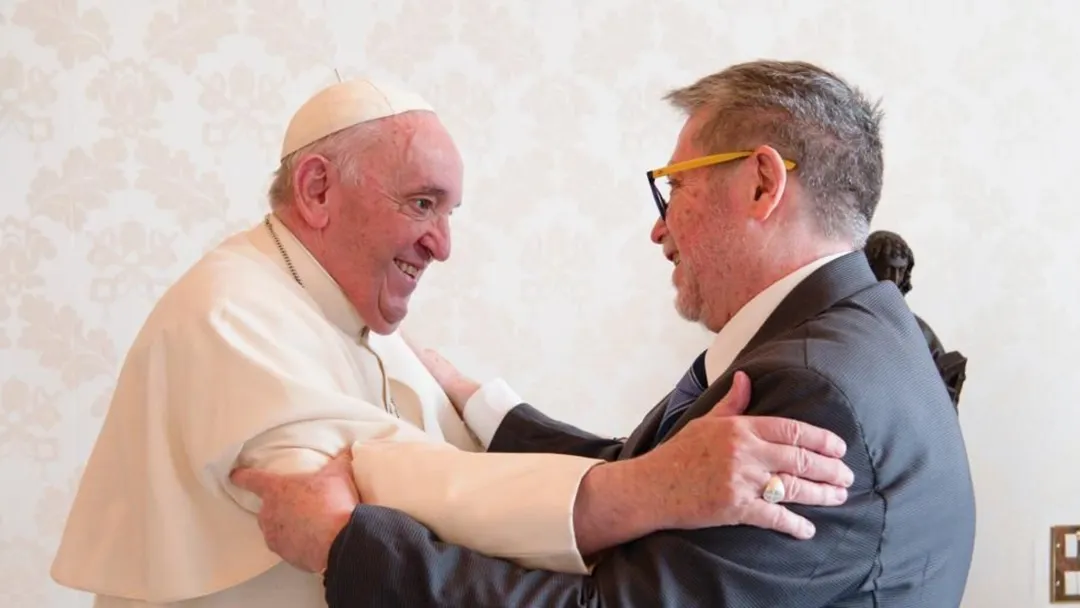 Encuentro en Roma, el papa Francisco y Alberto Zimerman.