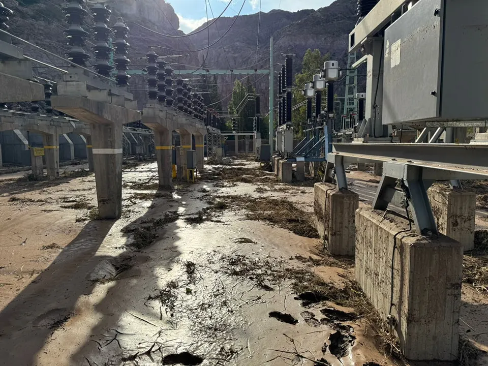 Los efectos del aluvión de 2025 en Los Nihuiles.