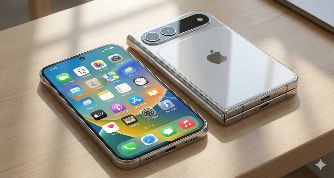 Así se vería el primer plegable de Apple, de acuerdo a filtraciones.