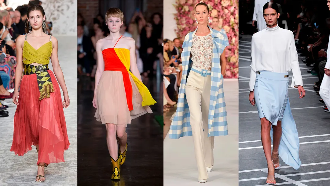 Fotos: de izquierda a derecha. 1. Kim WestonArnold / Indigital.tv (Etro primavera 2018). 2. Marcus Tondo / Indigital.tv (MSGM primavera 2019). 3. Fabio Ionà / Indigitalimages.com (Oscar de la Renta primavera 2015). 4. Mónica Feudi / Feudiguaineri.com (Givenchy primavera 2013)