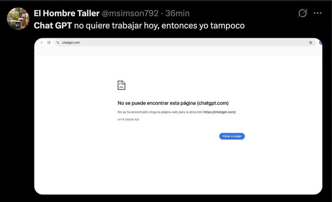 Los memes por la caída de ChatGPT.