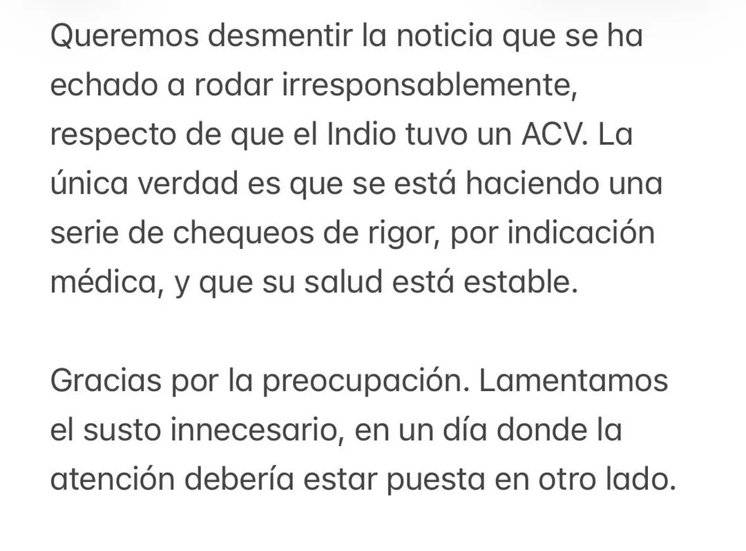 El descargo de la familia.