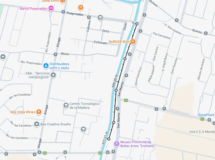 La zona en conflicto donde pasará el Metrotranvía.