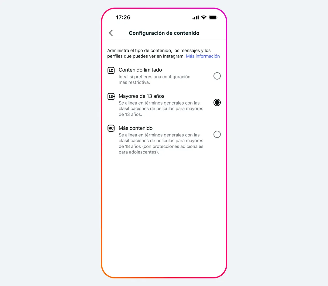 Las cuentas de Instagram de adolescentes restringen de forma automática los comentarios públicos para evitar interacciones inapropiadas.