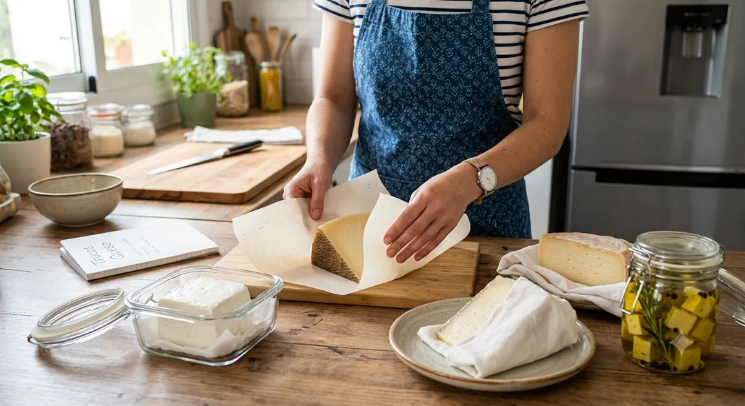 Distintas formas de guardar el queso. 