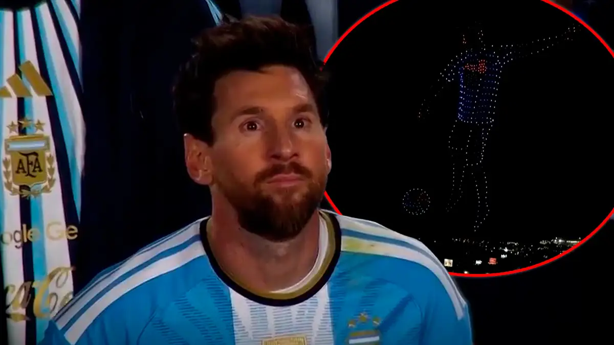 El insólito error en el show de drones para la despedida de Messi de la Selección argentina