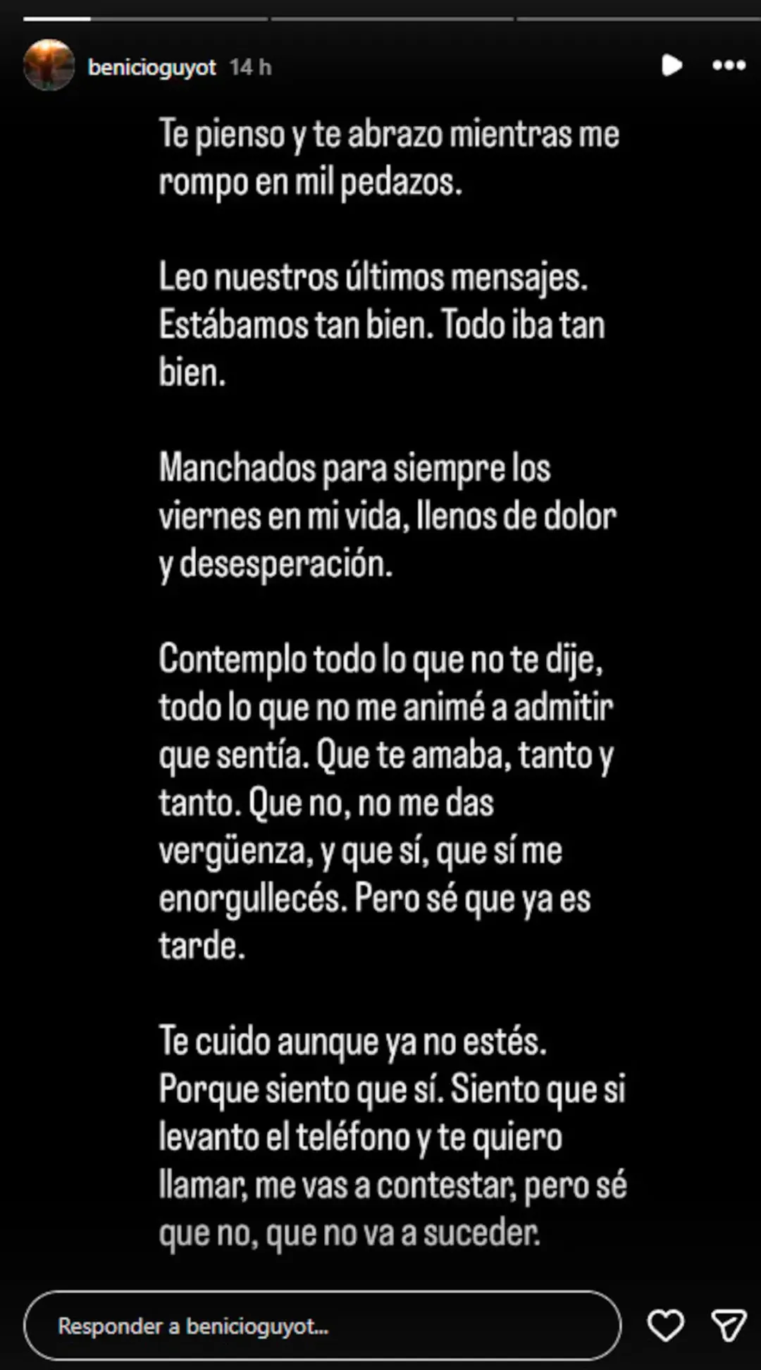 Benicio Guyot recordó a Ernestina Pais con un conmovedor texto a semanas de su sorpresivo fallecimiento.