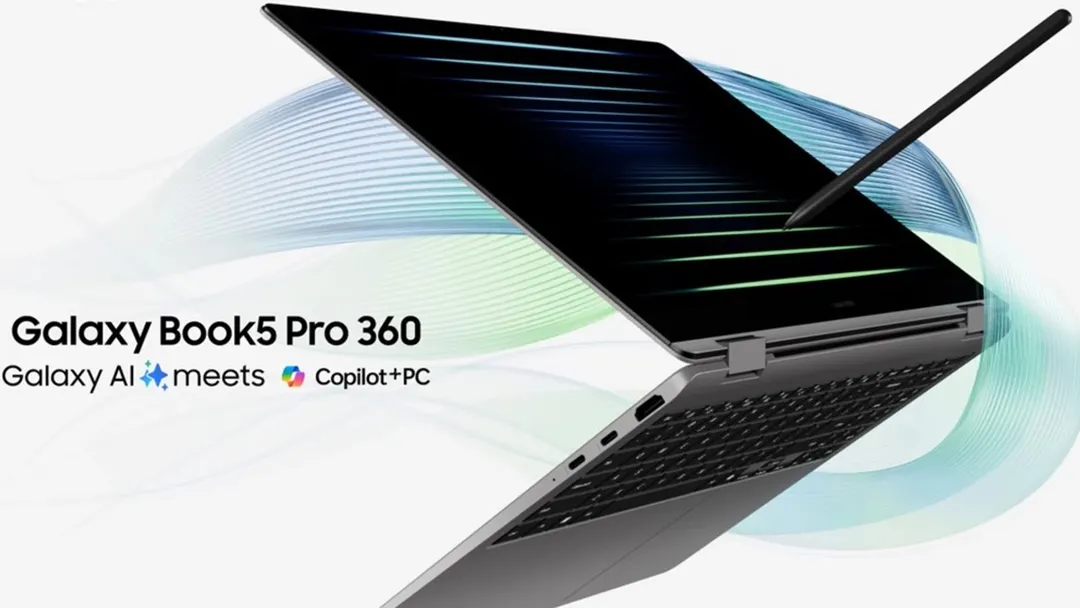 Galaxy Book5 Pro 360: Diseño convertible 2 en 1 con soporte para S Pen y herramientas creativas.