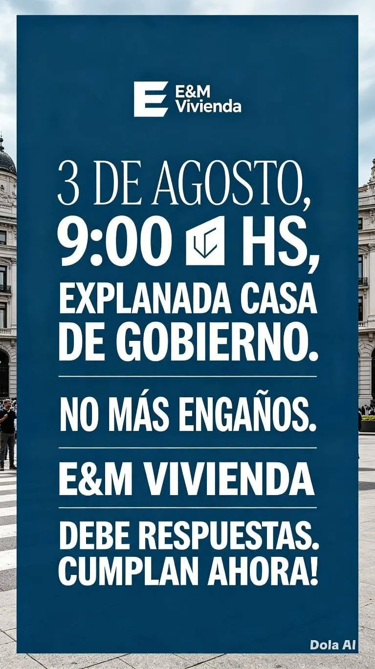 Flyer de redes en donde las familias afectadas llaman a una movilizacion a Casa de Gobierno con el objetivo de ser escuchados y que la causa avance. Foto: Redes Sociales