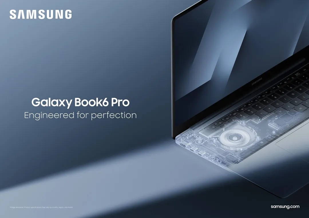 Galaxy Book6 Pro: Chasis de aluminio ultrafino diseñado para la movilidad laboral.