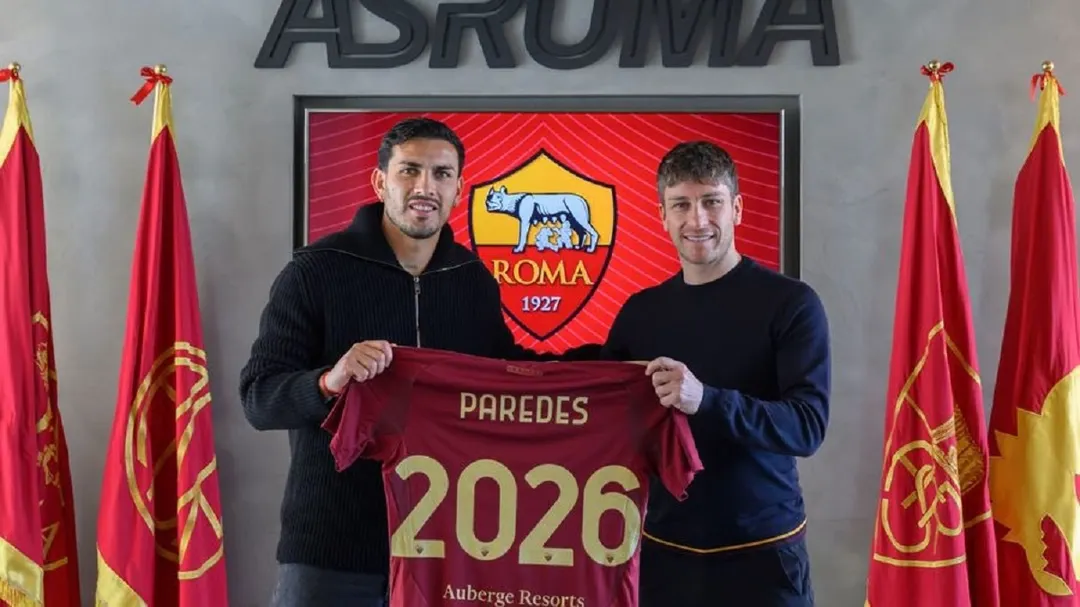 Leandro Paredes tiene contrato con la Roma hasta junio de 2026. Foto: @OfficialASRoma