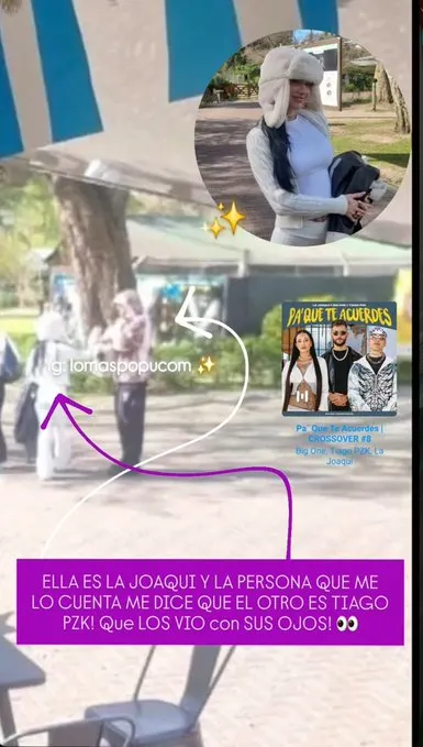 Los testigos del lugar inmortalizaron el encuentro distendido entre ambos referentes musicales.