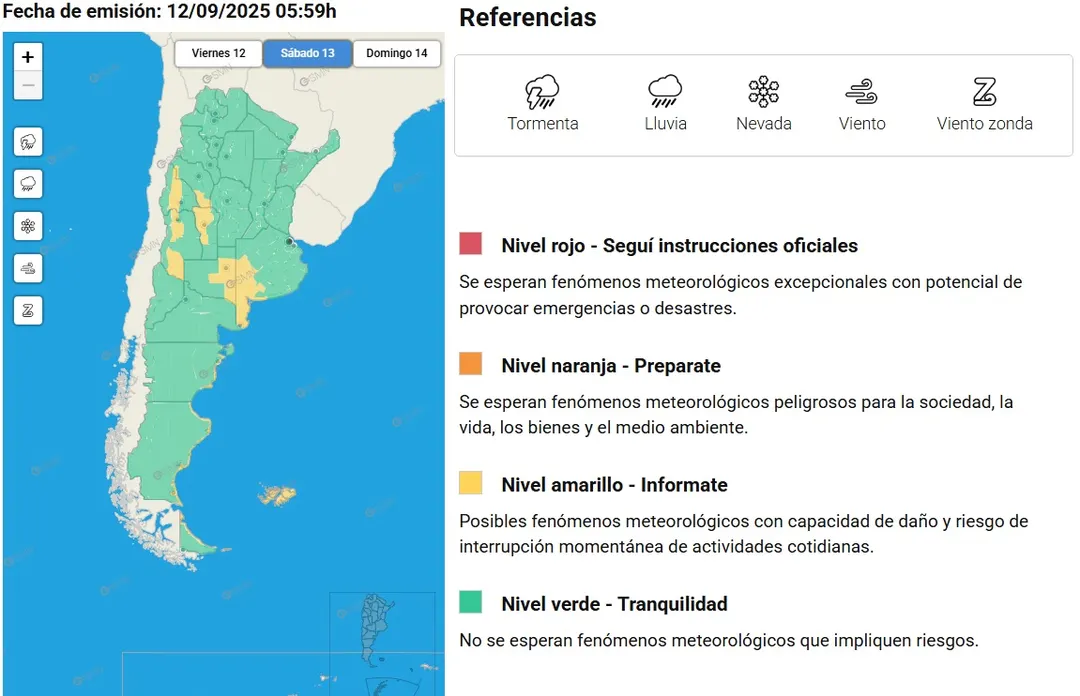 El SMN emitió una alerta amarilla por viento Zonda para algunas zonas de Mendoza