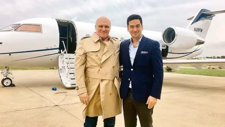 La foto de José Luis Espert con Federico 'Fred' Machado y su avión privado.