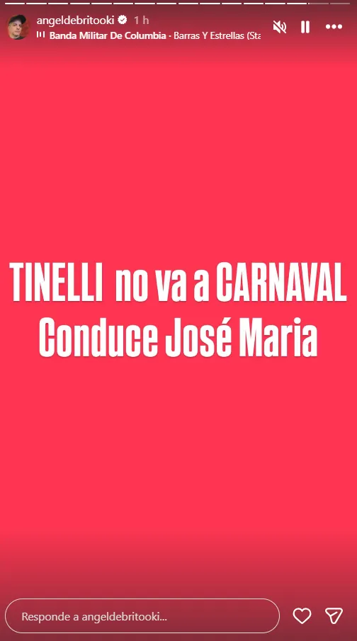 Marcelo Tinelli se ausentará en Carnaval Stream. Foto: captura de pantalla Instagram / @angeldebritooki. 