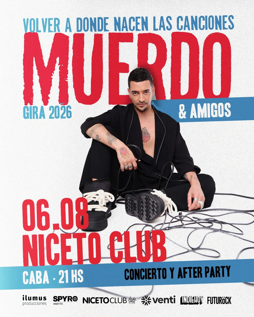 Muerdo tocará este jueves 6 de agosto en Niceto Club.