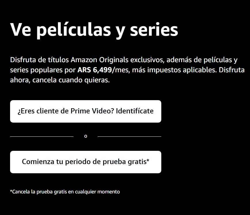 Amazon Prime Video: precio del plan básico.