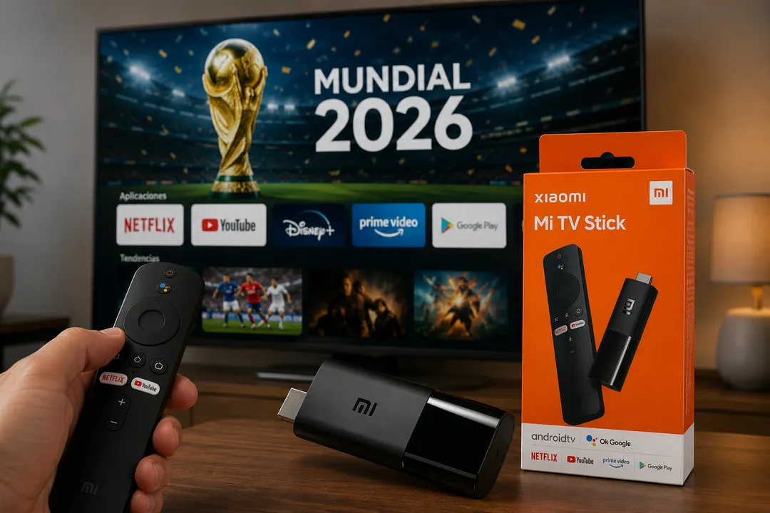 El Xiaomi Mi TV Stick convierte cualquier televisor en Smart TV en pocos minutos e ideal para ver el Mundial 2026.
