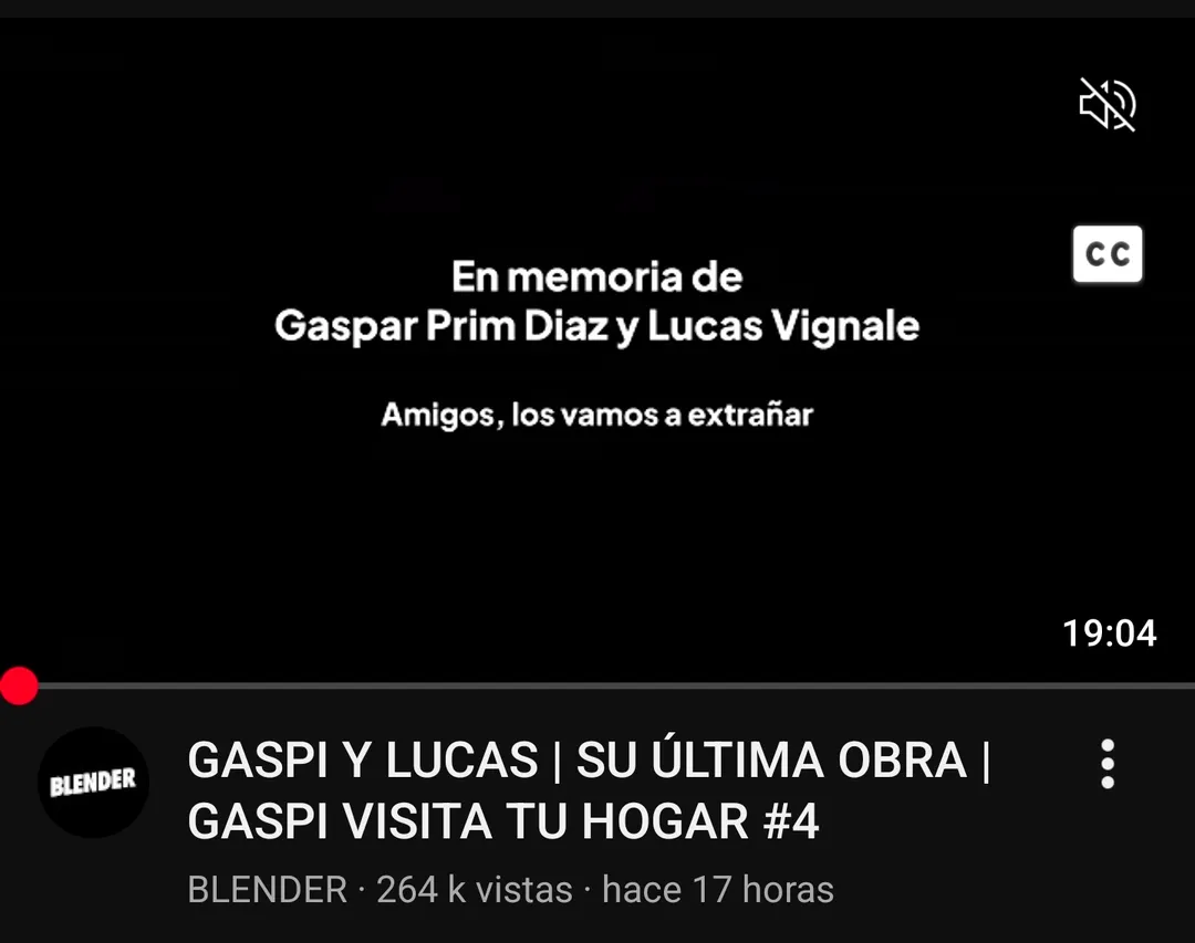 Blender compartió el último video de Gaspi y Lucas Vignale.