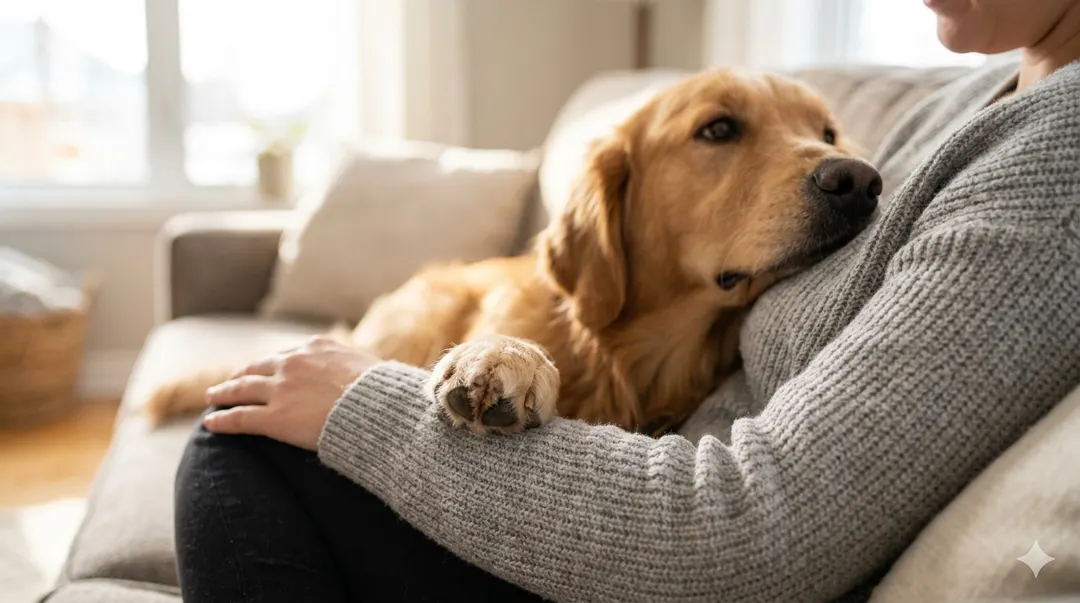 Los perros utilizan gestos y posturas para comunicarse con las personas. Fuente: IA Gemini.
