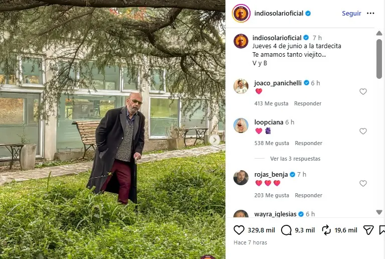Indio Solari un día antes de su muerte.