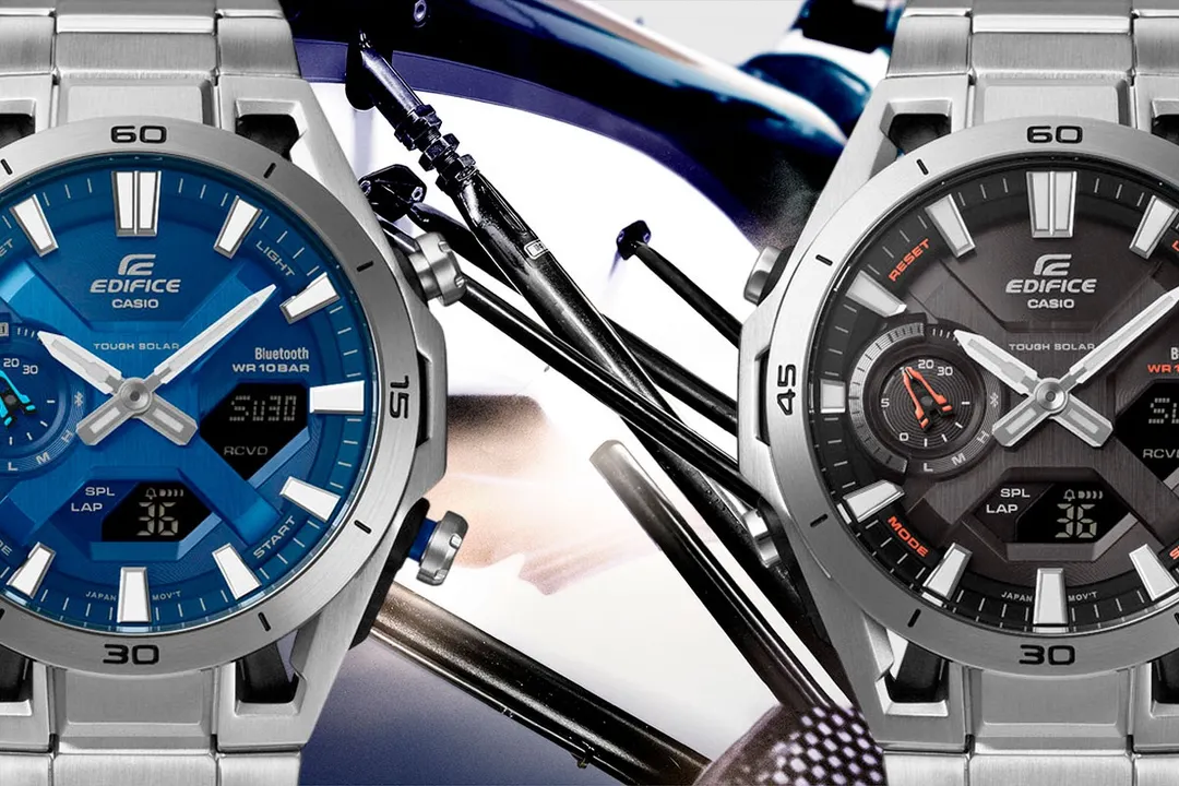 Diseño inspirado en la suspensión de carreras con carga Tough Solar y sincronización por Bluetooth.