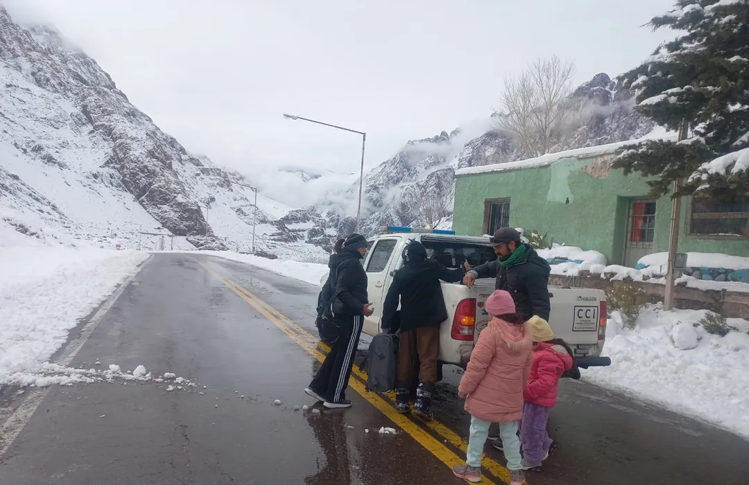 La nieve en la alta montaña de Mendoza.