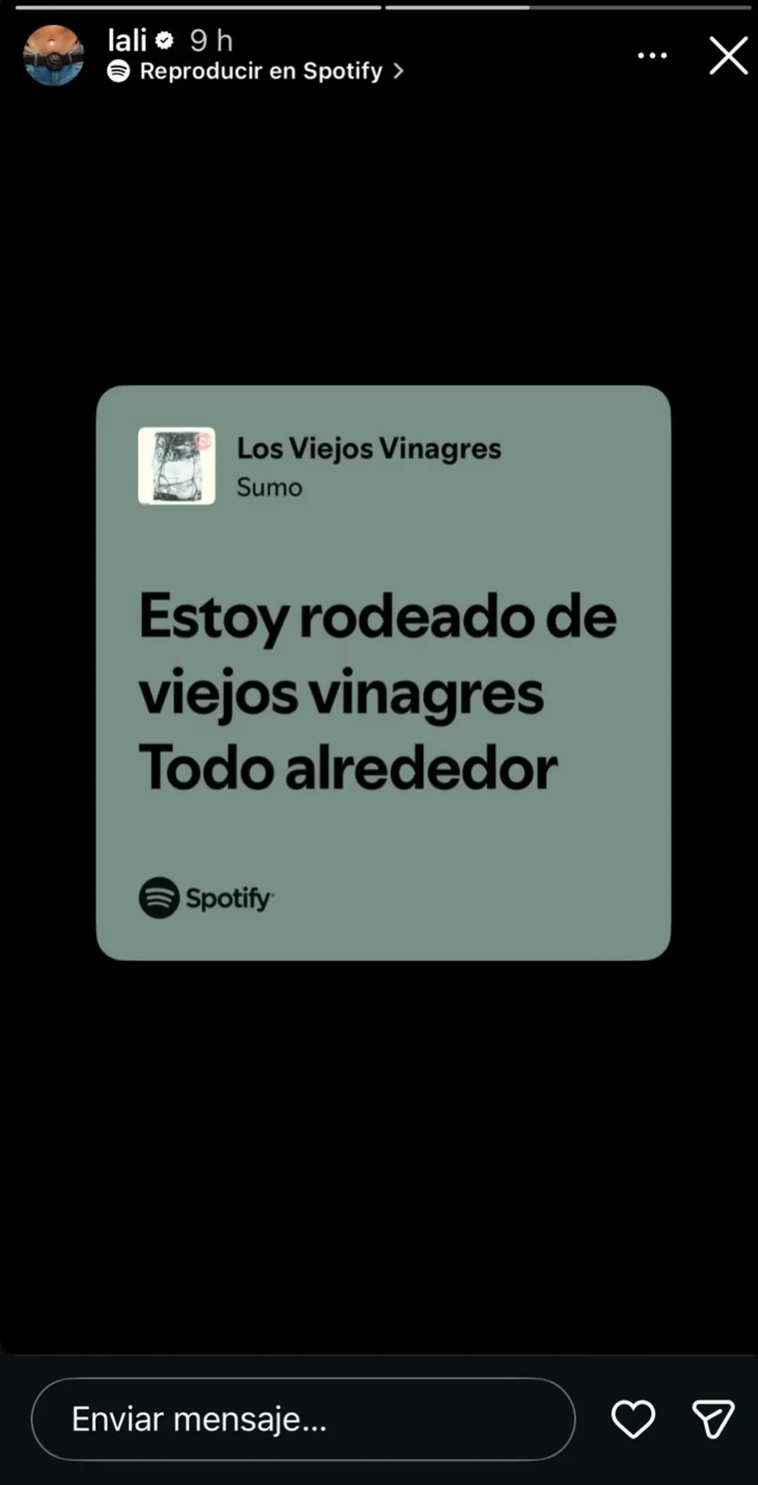 "Viejos vinagres": la frase de Sumo que Lali usó para responderle a Luis Majul en Instagram.