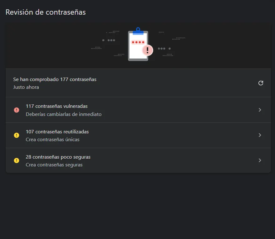 El proceso de modificación de las credenciales vulneradas exige un control manual de cada servicio digital para recuperar el control de las cuentas.