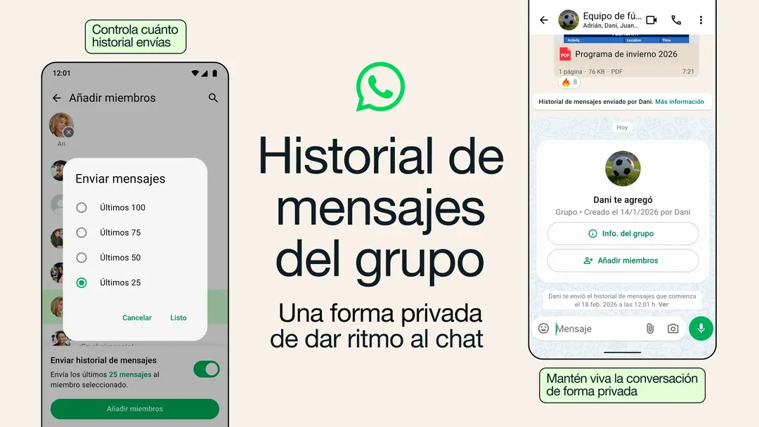WhatsApp permitirá almacenar mensajes en grupos.