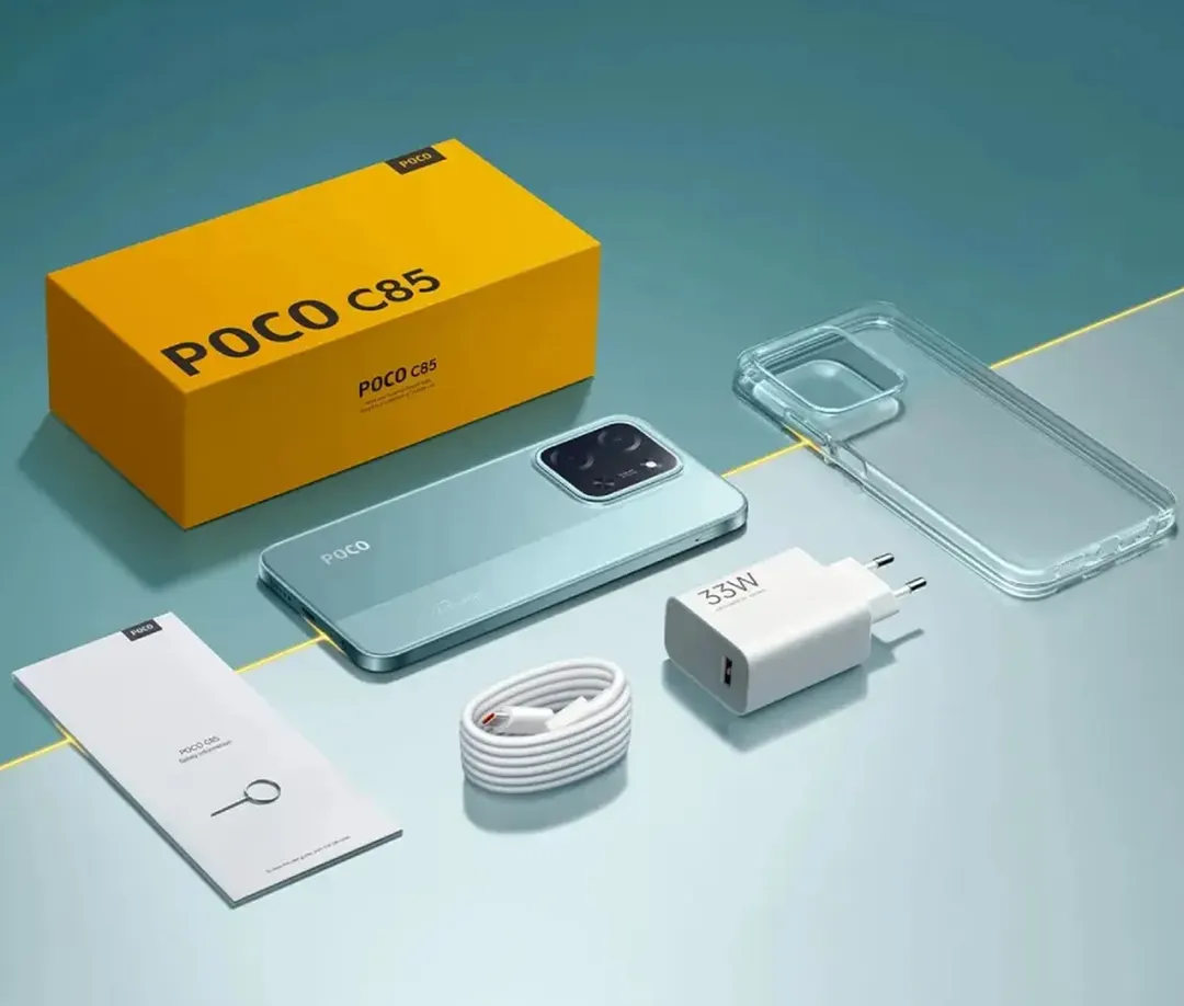 El POCO C85 combina pantalla amplia, batería duradera, Dual SIM y rendimiento para uso diario.