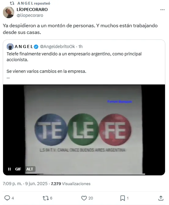 Lío Pecoraro reveló más información en medio de la venta de Telefe. Foto: captura de pantalla X/ @liopecoraro. 