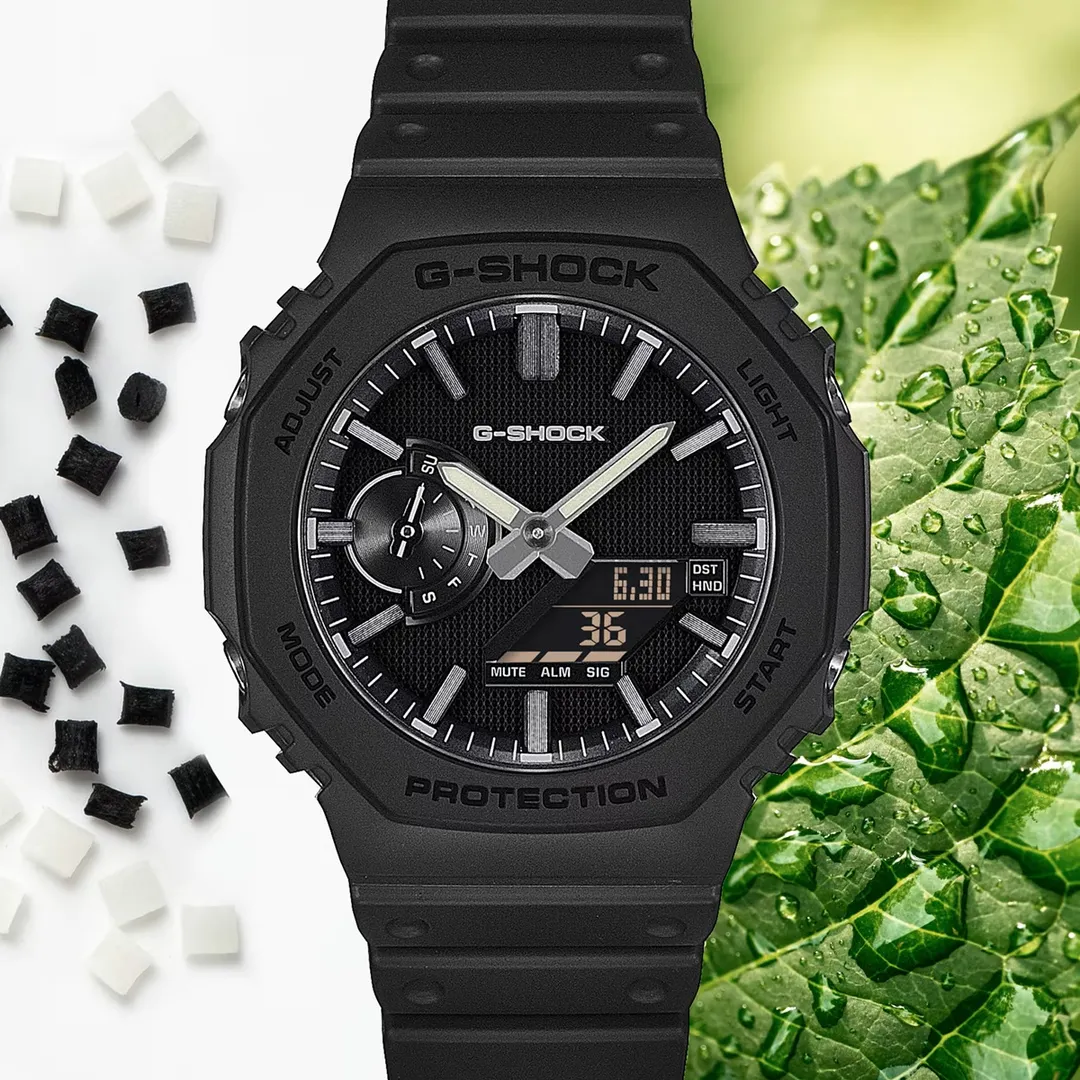 La estructura Carbon Core Guard aligera el peso de los relojes sin perder resistencia estructural.