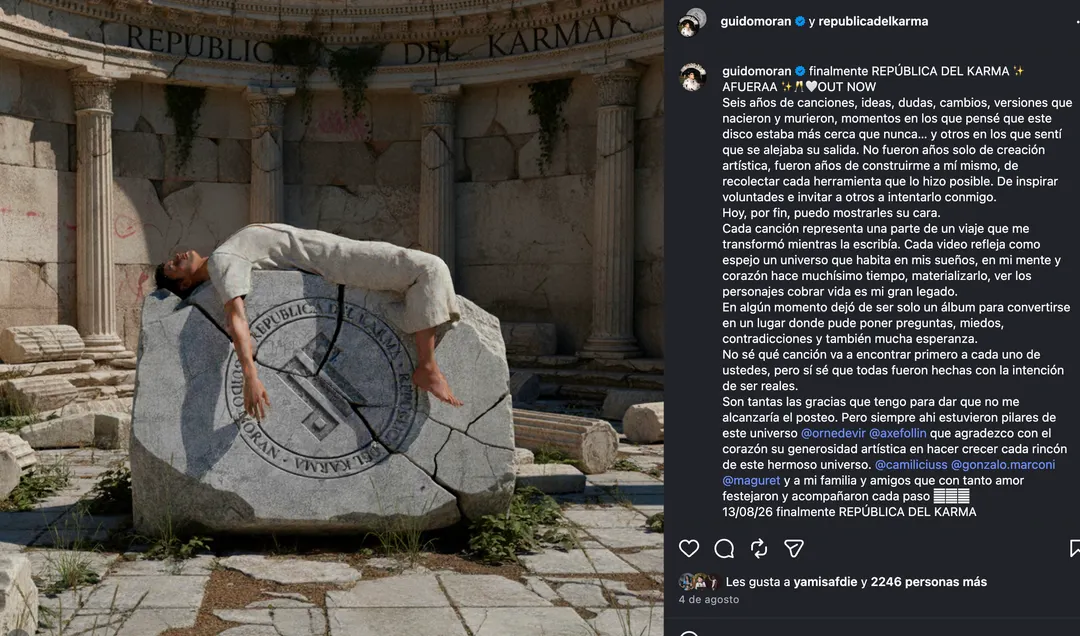 Guido Morán lanzó República del Karma.