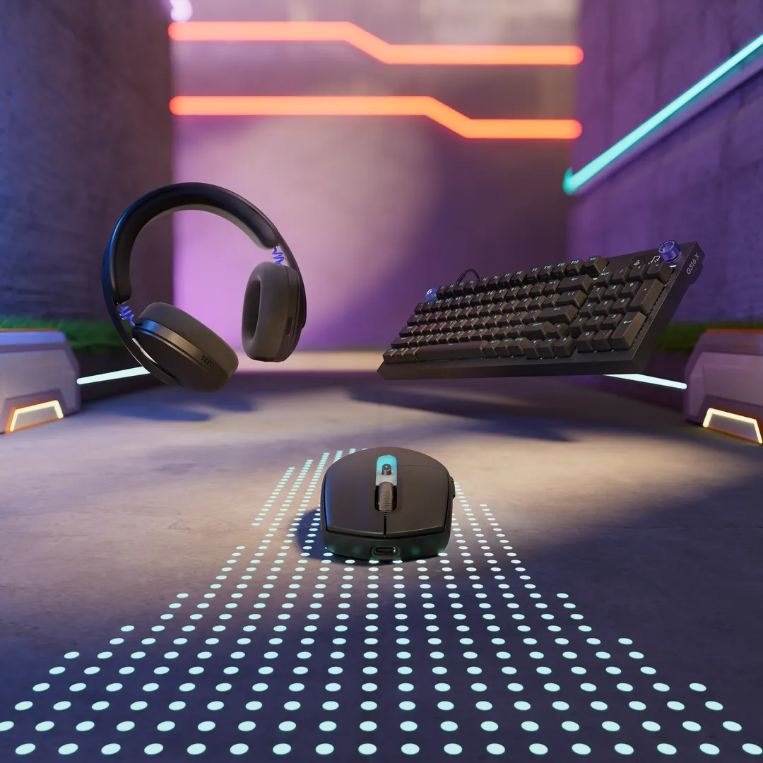 Los auriculares inalámbricos G325 LIGHTSPEED complementan la Logitech Serie G3 con audio de 24 bits y reducción de ruido.